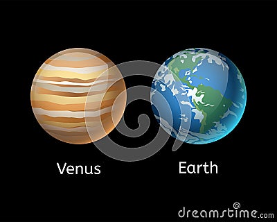 High quality venus system planet galaxy astronomy earth science globe orbit star vector illustration. Vector Illustration