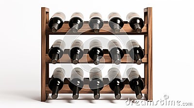High-quality Wine Rack Isolated On White Background - High Resolution Stock Photo