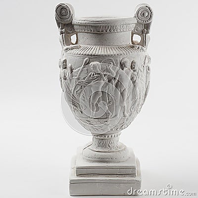 Cast plaster grecian urn Stock Photo