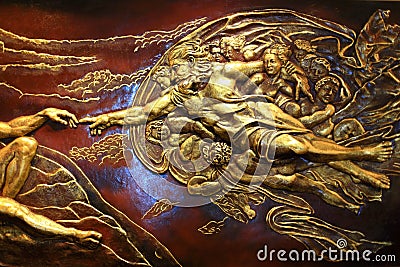 High Relief Sculpture of Greek mythology Stock Photo