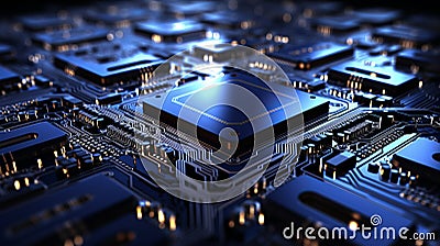 High res clear cybernetic circuit board background with empty space for text or design Stock Photo