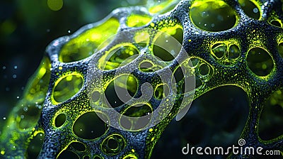 This high-resolution abstract background blends rich green and black hues, creating a visually striking design. Generative AI Stock Photo