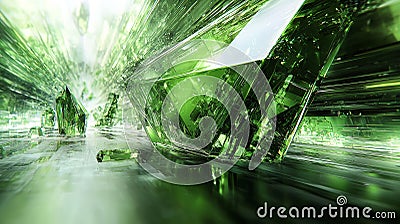 This high-resolution abstract background blends rich green and black hues, creating a visually striking design. Generative AI Stock Photo