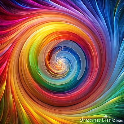 High-resolution AI-generated image of intricately designed and colorful vortex Stock Photo