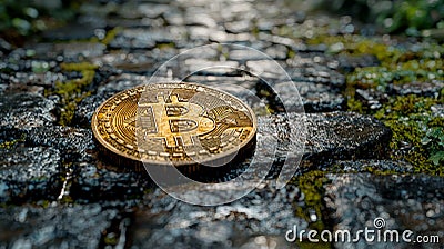 High-Resolution Bitcoin Stock Concept Image. Generative AI Stock Photo
