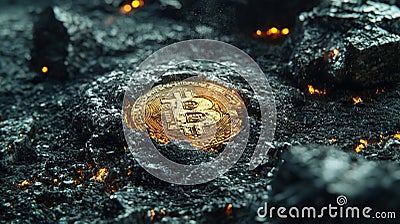 High-Resolution Bitcoin Stock Concept Image. Generative AI Stock Photo
