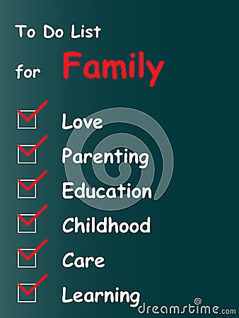 Concept or conceptual white family chalk text word cloud or tagcloud as blackboard background Stock Photo