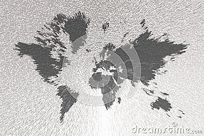 High-resolution grey map of the world digital econony Stock Photo