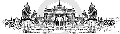 High resolution hand drawing dolmabahce palace Stock Photo