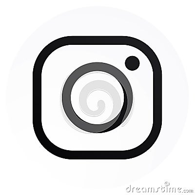 High resolution image of black & white Instagram icon Vector Illustration