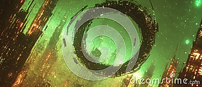 High-Resolution Image of a Green Circuit Board with Advanced Monitoring Technology and Space for Text Stock Photo