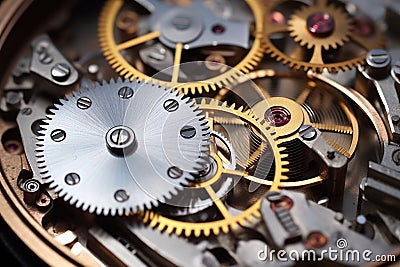 high resolution image of pilot watch machinery parts Stock Photo