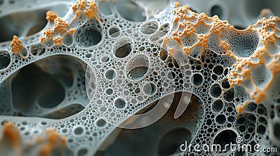 A high-resolution image showcasing delicate, filigree-like fractal biogen nanostructures. Generative AI Stock Photo