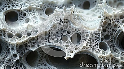 A high-resolution image showcasing delicate, filigree-like fractal biogen nanostructures. Generative AI Stock Photo