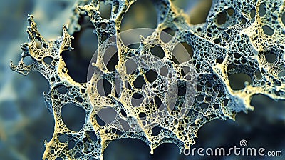 A high-resolution image showcasing delicate, filigree-like fractal biogen nanostructures. Generative AI Stock Photo