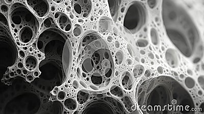 A high-resolution image showcasing delicate, filigree-like fractal biogen nanostructures. Generative AI Stock Photo