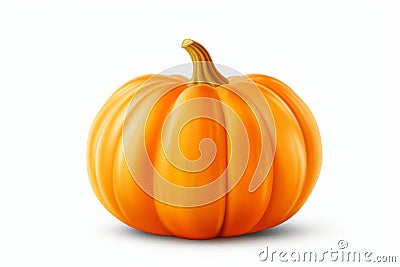 Vibrant Orange Pumpkin: The Embodiment of Autumn in One Isolated Click Stock Photo