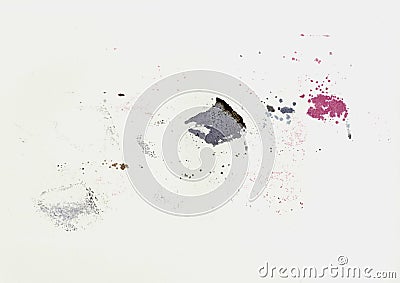 High resolution large image of paper texture background scan with large colorful ink pink, purple, black, brown color stains Stock Photo