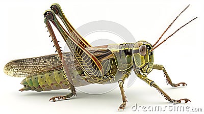 Detailed Render of a Realistic Grasshopper Model Generative AI Stock Photo