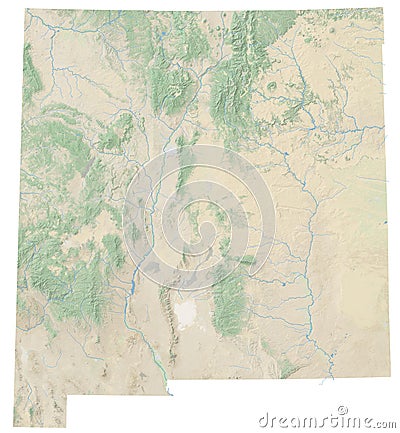 High resolution topographic map of New Mexico Stock Photo
