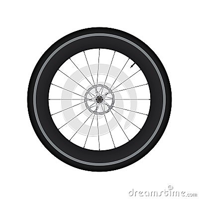 High Rim Wheel Road Bike with Disc Brake vector Vector Illustration