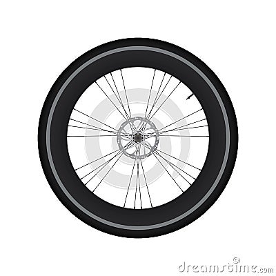 High Rim Wheel Road Bike with Disc Brake vector Vector Illustration