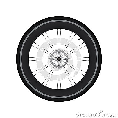 High Rim Wheel Road Bike with Disc Brake vector Vector Illustration