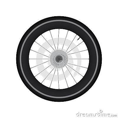 High Rim Wheel Road Bike with gear vector Vector Illustration