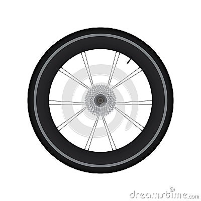 High Rim Wheel Road Bike with gear vector Vector Illustration