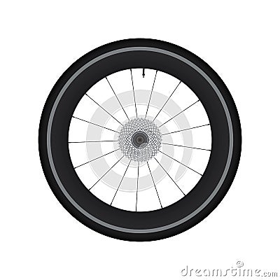 High Rim Wheel Road Bike with gear vector Vector Illustration