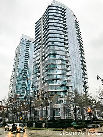 High-Rise Apartment Complex in Downtown Vancouver, BC Editorial Stock Photo