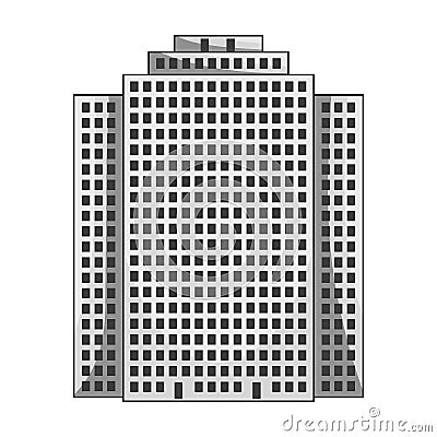 High-rise building, skyscraper,Realtor single icon in monochrome style vector symbol stock illustration web. Vector Illustration