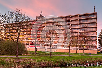 High-rise buildings in the evening glow Editorial Stock Photo