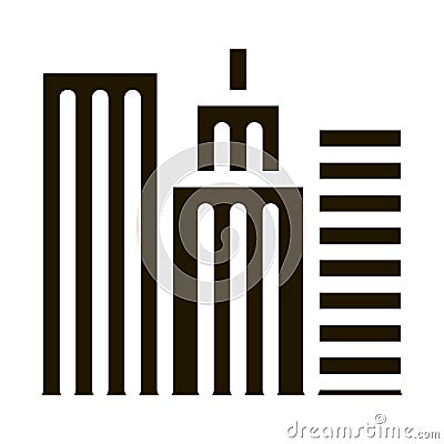 High-Rise Buildings View Icon Vector Glyph Illustration Vector Illustration