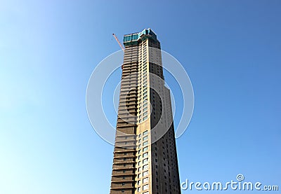 High Rise Constructing Building in Marine city, Haeundae, Busan, South Korea, Asia Stock Photo
