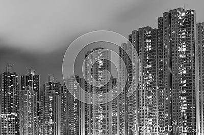 High rise residential buiilding in Hong Kong city Stock Photo