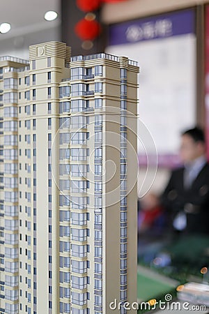 High-rise residential model Stock Photo