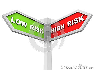 High risk low risk Stock Photo