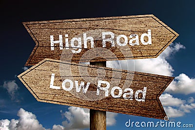 High Road And Low Road Stock Photo