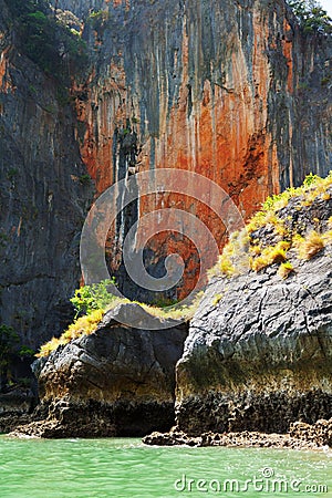 High rock in Pang Nga Bay, Thailand Stock Photo