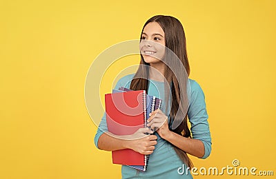 high school. back to school. teen girl ready for studying. childhood happiness. Stock Photo