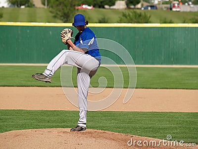 High school baseball pitcher Stock Photo