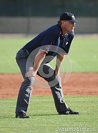 High School Baseball Umpire Editorial Stock Photo