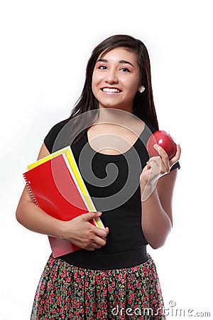 High School Girl Ready for Back to School Stock Photo