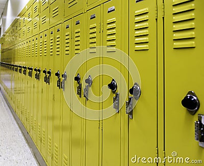 High School Lockers Stock Photo