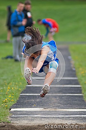 High School Track Long Jump Editorial Stock Photo