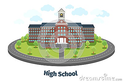 High school or university building. Educational Vector Illustration