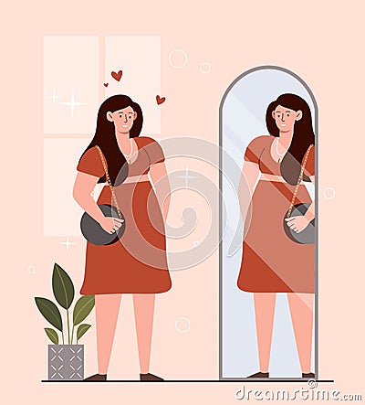 High self esteem concept Vector Illustration