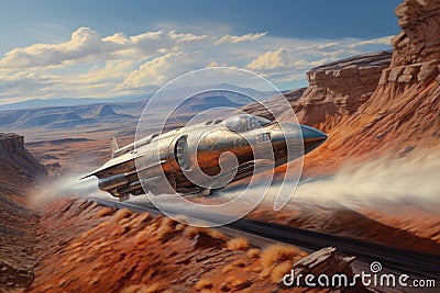 high-speed aerospace vehicle in mid-flight Stock Photo