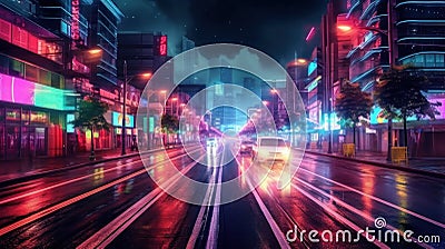 High speed city road. Illustration AI Generative Stock Photo